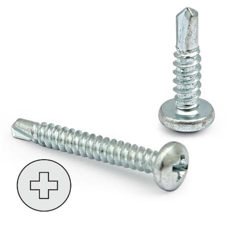 TORNILLO BROCA  ROSCA CHAPA CABEZA REDON LARG.R/CHAPA 100MM Ø ROSCA CHAPA 4.8MM (CAJA 100)