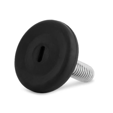 PIE NIVELADOR ANTIDESLIZANTE TINI M8 Ø30 ACERO-PLÁSTICO ACABADO ZINCADO-NEGRO