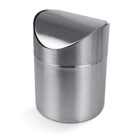PAPELERA SOBREMESA INOXIDABLE 6X6X22 CM