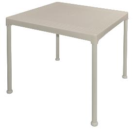 MESA TRENZADO 70X70X72 CM MARFIL