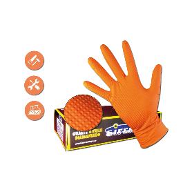GUANTE SIFER NITRILO 9,5GR 8M DIAMANTADO NARANJA-LION C-50U T-L