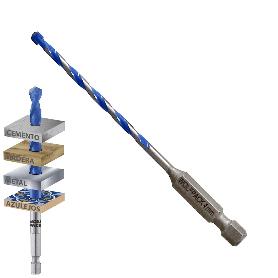 BROCA UNIVERSAL HEXAGONAL  Ø 4,0 MM. (BLISTER 1 PIEZA) BROCA AZULEJOS, CERÁMICA, MÁRMOL, HORMIGÓN, METAL, MADERA, P