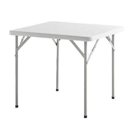 MESA PLEGABLE CUADRADA HDPE MULTIFUNCIONAL, PORTATIL, RESISTENTE,MULTIUSOS 86X86X74 CM. COLOR BLANCO