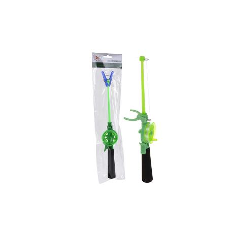 CAÑA PESCAR INFANTIL 36 CM VERDE BLISTER