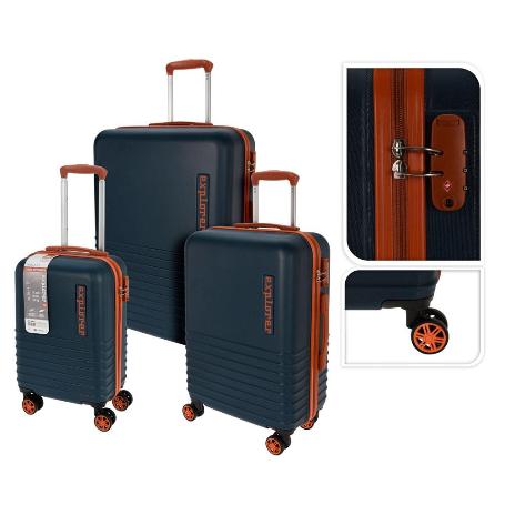 MALETAS ABS AZUL 49X28X72/42X25X61/34X22X53 CM SET 3