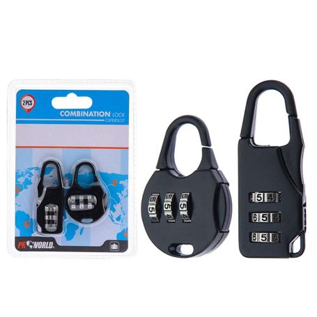 CANDADOS COMBINACION 2 PIEZAS BLISTER 2