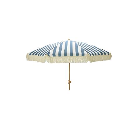 PARASOL RAYAS FALDON CUERDA 200 CM AZUL