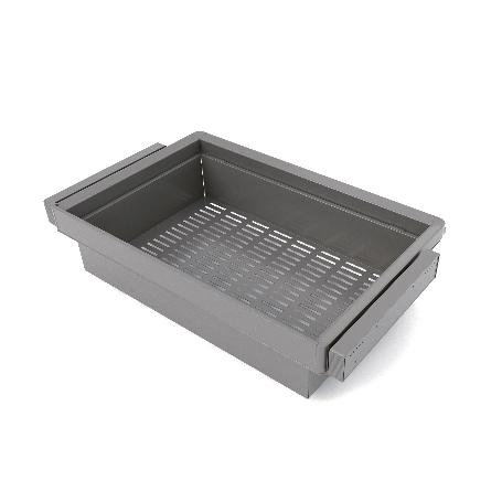 EMUCA KIT DE CAJÓN METÁLICO Y BASTIDOR REGULABLE QUARTZ PARA ARMARIOS, GUÍAS DE CIERRE SUAVE Y EXTRACCIÓN TOTAL, MÓ