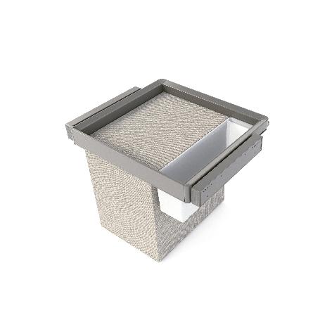 EMUCA KIT DE BANDEJA AUXILIAR, CESTO Y BASTIDOR REGULABLE QUARTZ PARA ARMARIOS, GUÍAS DE CIERRE SUAVE Y EXTRACCIÓN 