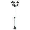 FAROL JARDIN EXTENSIBLE CON COLUMNA 3 FAROLES 2 METROS  NEGRO