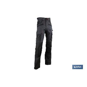 PANTALON TRABAJO MULTIB. CARLSON 300GMS/M GRIS-NEGRO T-38