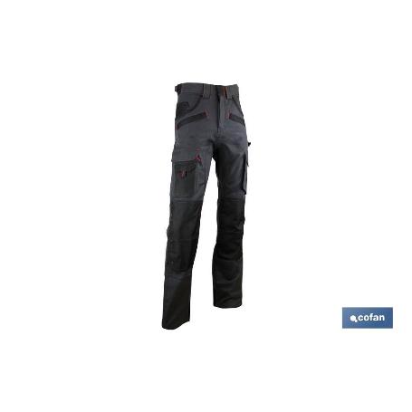 PANTALON TRABAJO MULTIB. CARLSON 300GMS/M GRIS-NEGRO T-38