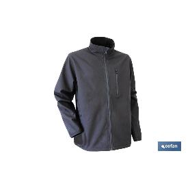 CHAQUETA SOFT SHELL NEGRA LISTER 340G/M TALLA M