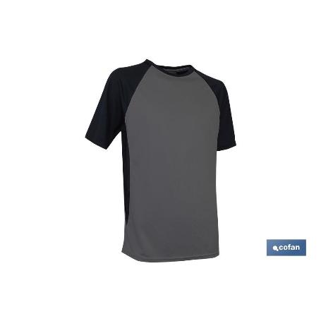 CAMISETA TRANSPIRABLE PILOTE GRIS-NEGRA 160G/M2 T-S