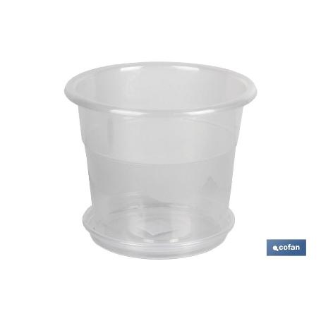 MACETA ORQUIDEA TRANSPARENTE17X14+ PLATO 14.5CM VENTA UNITARIA