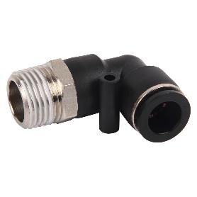 RACOR ROSCADO CODO PLASTICO T-10, R-3/8   CAJA 5 UNID.