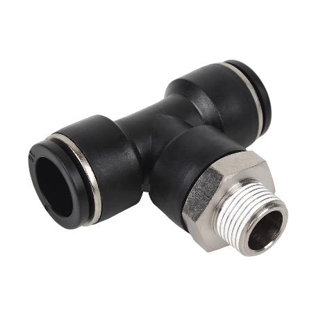 RACOR ROSCADO PLASTICO T , T-4, R-1/4   CAJA 5 UNID.