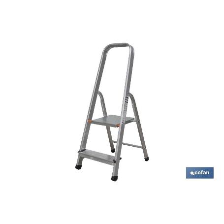 ESCALERA ALUMINIO 2 PELDAÑOS Y 0,41 M ALTURA ÚTIL