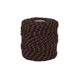 CORDÓN TRENZADO HIPPIE NEGRO/NARANJA 3 MM X 100 M