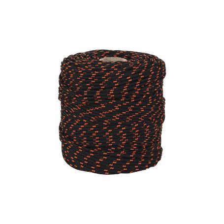 CORDÓN TRENZADO HIPPIE NEGRO/NARANJA 3 MM X 25 M