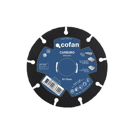 DISCO ESPECIAL DE CARBURO PARA MATERIALES BLANDOS Ø115X1 MM