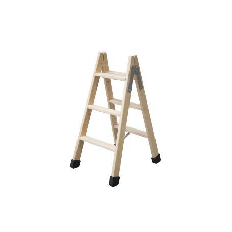 ESCALERA MADERA DOBLE 3 PELDAÑOS 0,75 M