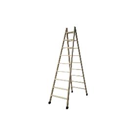 ESCALERA MADERA DOBLE 9 PELDAÑOS 2,40 M