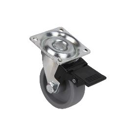 RUEDA POLIPROPILENO 50X18MM PLACA/FRENO   CAJA 4 UNID.