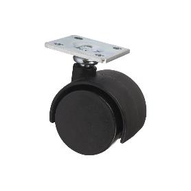 RUEDA PLASTIC Ø40MM PLACA   CAJA 4 UNID.