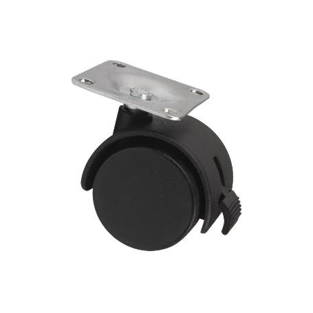 RUEDA PLASTIC Ø40MM PLACA/FRENO   CAJA 4 UNID.