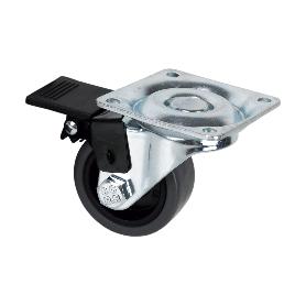 RUEDA GOMA/GRIS PLACA/FRENO Ø50X18MM   CAJA 4 UNID.