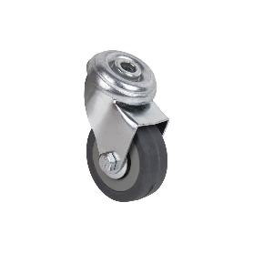 RUEDA GOMA/GRIS PASANTE Ø30X18MM   CAJA 4 UNID.