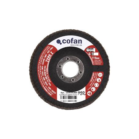 DISCO LAMINADO ESTANDAR INCLINADO 115 MM. G-60 ZIRCONIO VENTA UNITARIA