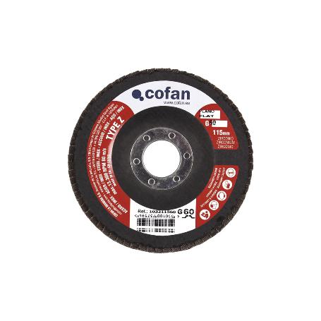 DISCO LAMINADO ESTANDAR PLANO 115 MM. G-60 ZIRCONIO   CAJA 5 UNID.