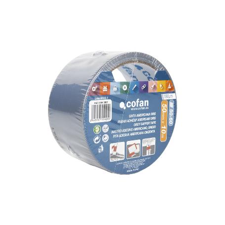 CINTA AMERICANA GRIS 180 MICRAS 50 MM X 10 M