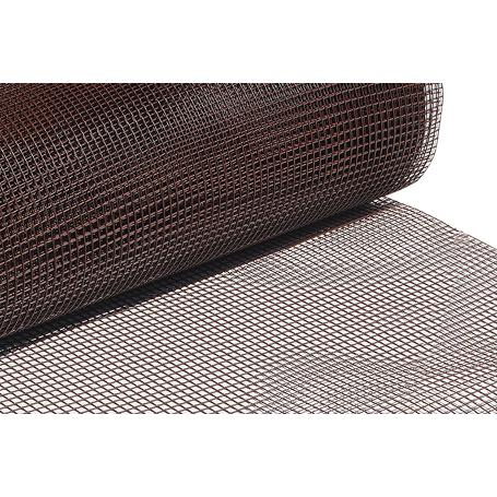 MALLA PLAST. CUADRADA JARDIN 10MM MARRON 1X25M