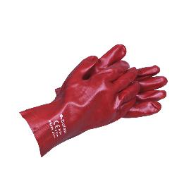 GUANTE PVC ESTANCO ROJO DE 35 CMS.   CAJA 12 UNID.