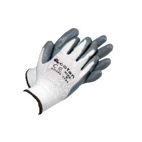 BLÍSTER DE GUANTE DE NITRILO 100 % IMPREGNADO DE PU GRIS  TALLA 7 VENTA UNITARIA