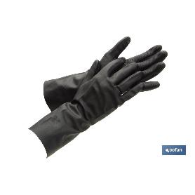 GUANTE NEGRO NEOPRENO 100% T 8   CAJA 12 UNID.