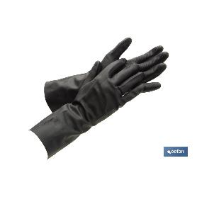 GUANTE NEGRO NEOPRENO 100% T 9   CAJA 12 UNID.
