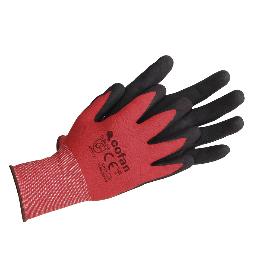 GUANTE IMPREGNADO SANDY COATED ROJO/NEGRO TALLA 8   CAJA 12 UNID.
