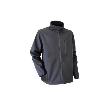 CHAQUETA SOFT SHELL NEGRA LISTER 340G/M TALLA M