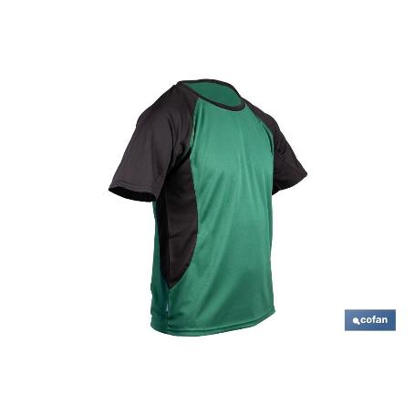 CAMISETA TRANSPIRABLE MODELO PILOTE VERDE-NEGRA 160 G/M2 TALLA-L