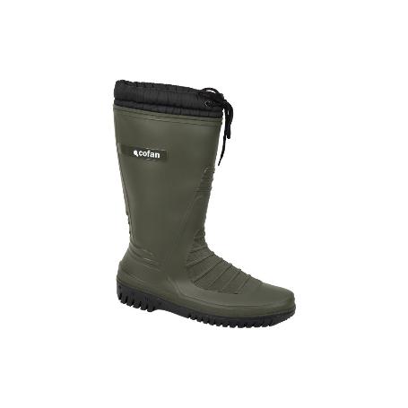 BOTA DE AGUA VERDE/NEGRA CON FORRO POLAR TALLA 44