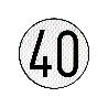 PLACA DE VELOCIDAD HOMOLOGADA 40