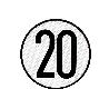 PLACA DE VELOCIDAD HOMOLOGADA 20