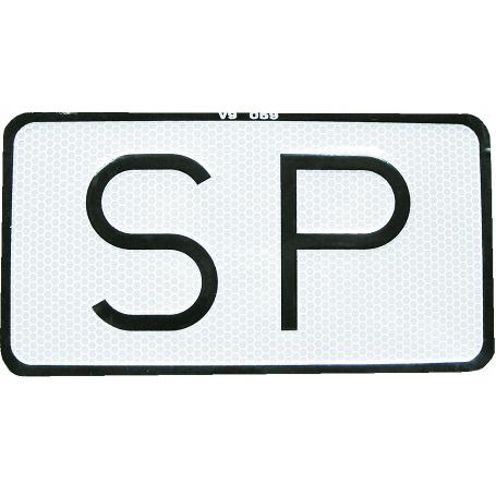 PLACA SP V-9 SERVICIO PÚBLICO 150X75 MM