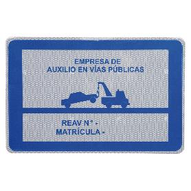 PLACA V-24 PARA GRÚA DE SERVICIO DE AUXILIOS EN CARRETERA