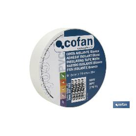 CINTA AISLANTE 180 MICRAS BLANCA 19MMX20 METROS   CAJA 10 UNID.