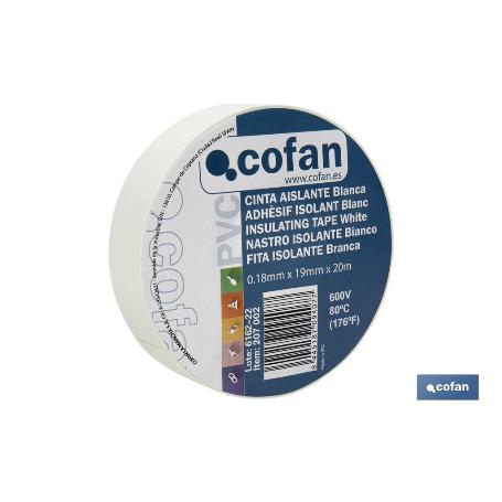 CINTA AISLANTE 180 MICRAS BLANCA 19MMX20 METROS VENTA UNITARIA